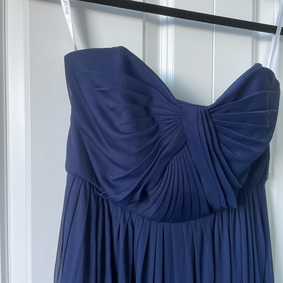 David’s Bridal | Strapless Dark Blue Bridesmaid Dress - Picture 2 of 6